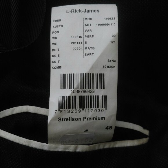 (SOLD) Strellson L-Rick-James Black 100% Virgin Wool Blazer Jacket Size EU 48 U… - Picture 12 of 12